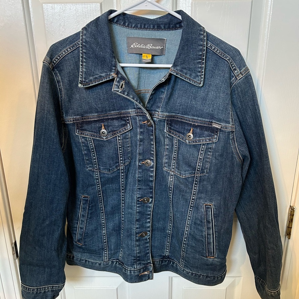 Eddie Bauer Women's Classic Indigo Jean Jacket Large